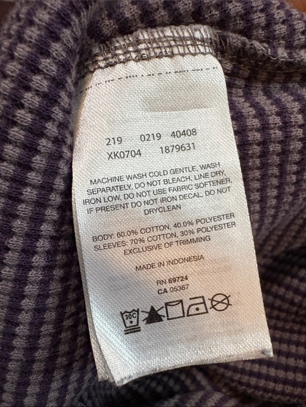 Columbia Lightly Fitted Purple Striped Hoodie with Cowl Neck - Picture 9 of 9